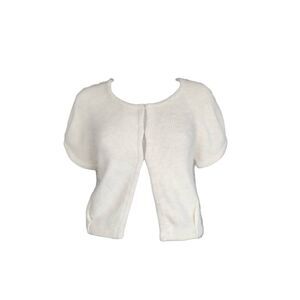 coquette angora short-sleeve cardigan